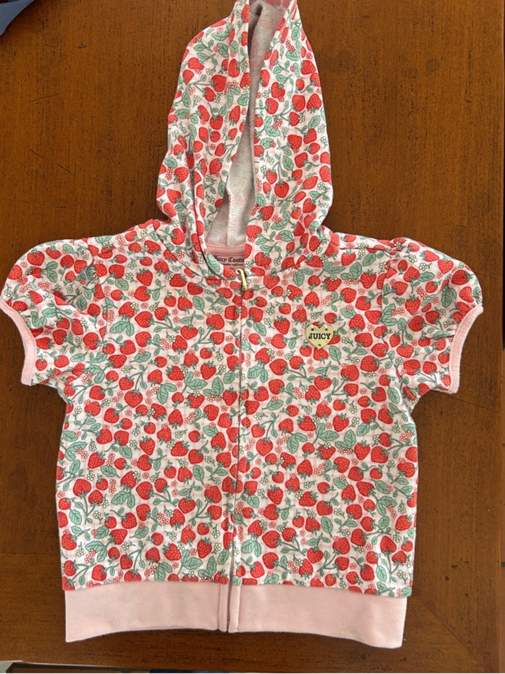 Juicy Couture Pink Strawberry Print Hooded Zip